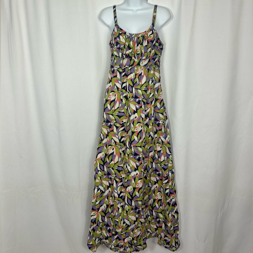 Boden Cotton ruched bodice spaghetti strap maxi dress 4